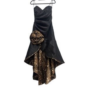 Juno Collection 90s Y2K Leopard Print Ruched Formal Prom Party Dress